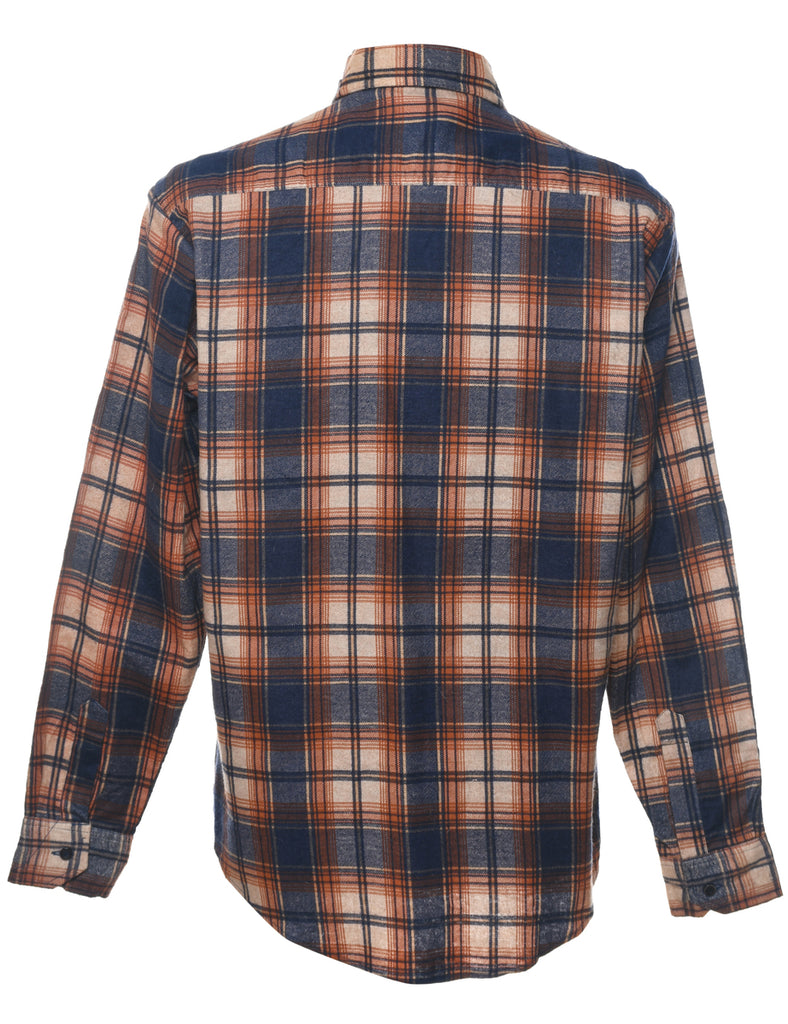 Long Sleeved Checked Multi-Colour Flannel Shirt - L