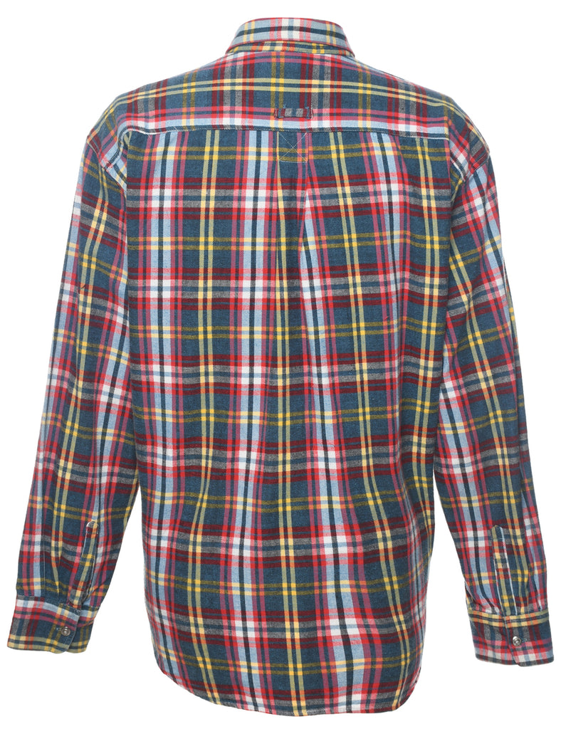 Long Sleeved Checked Multi-Colour Flannel Shirt - L