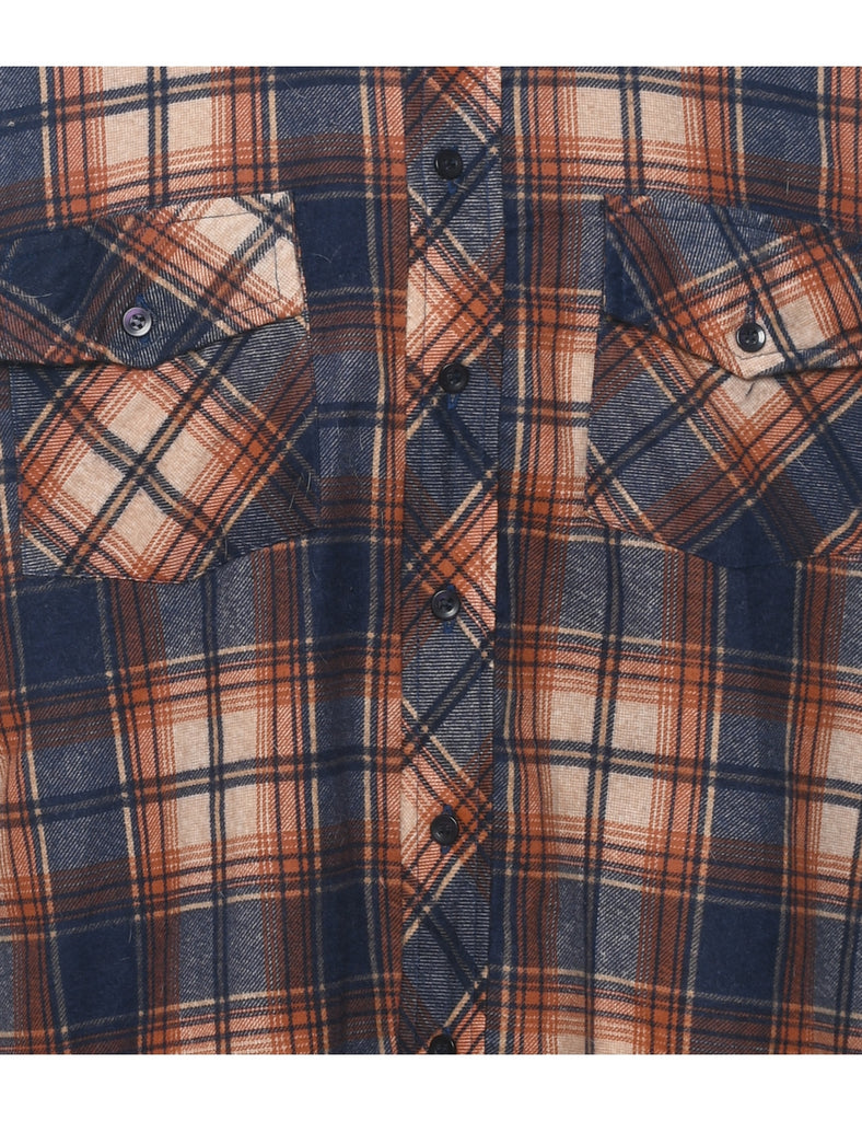 Long Sleeved Checked Multi-Colour Flannel Shirt - L