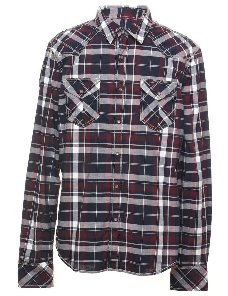 Long Sleeved Checked Shirt - M
