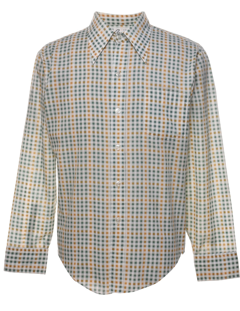 Long Sleeved Checked Shirt - L