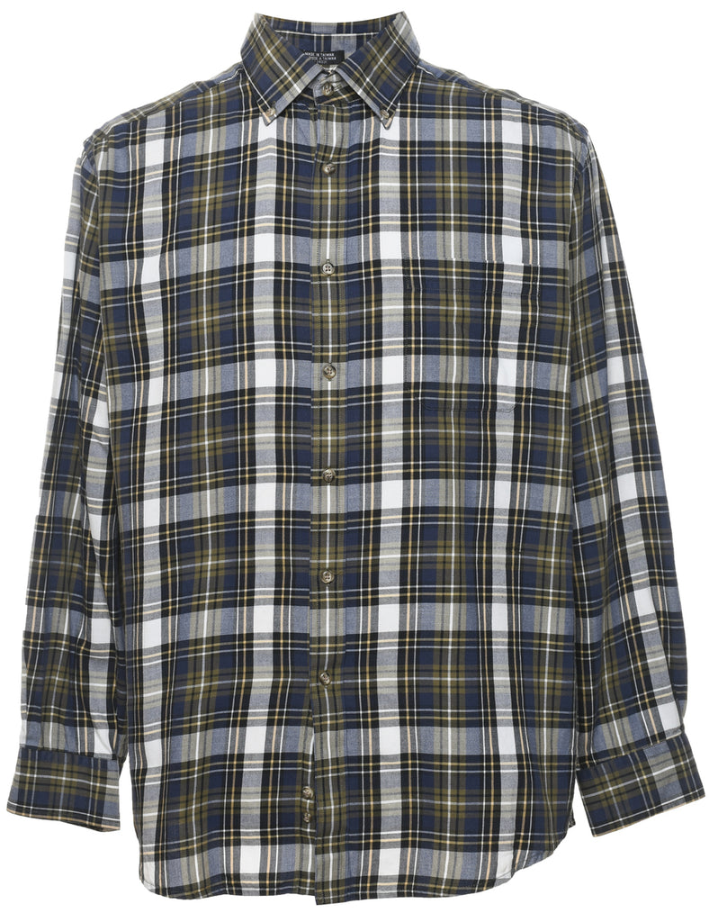 Long Sleeved Checked Shirt - L