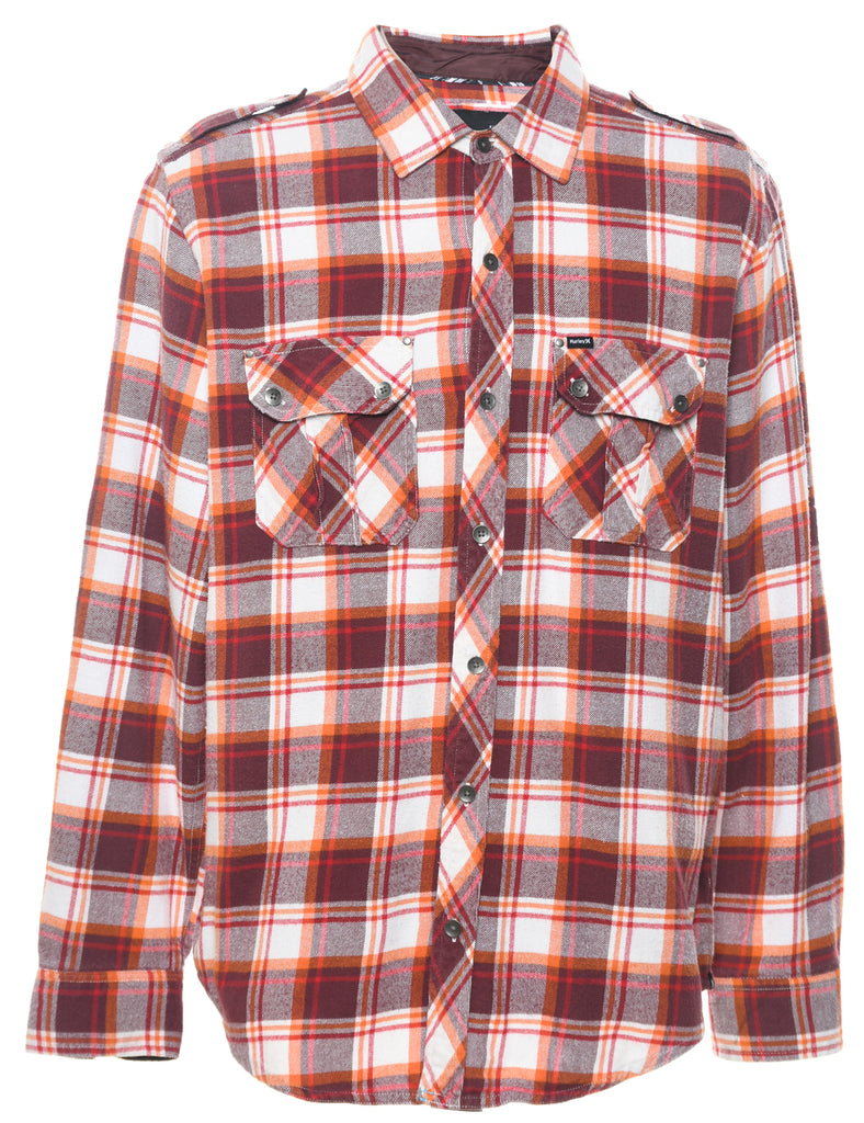 Long Sleeved Checked Shirt - L