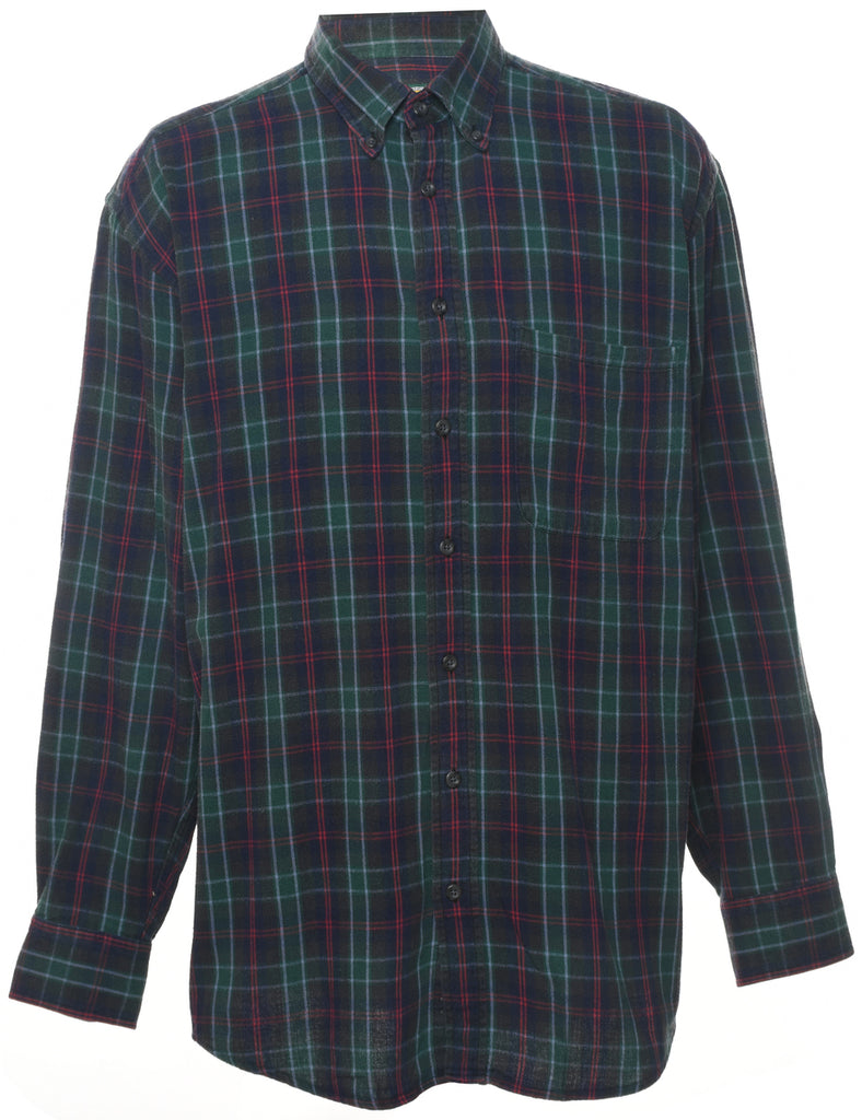 Long Sleeved Checked Shirt - L