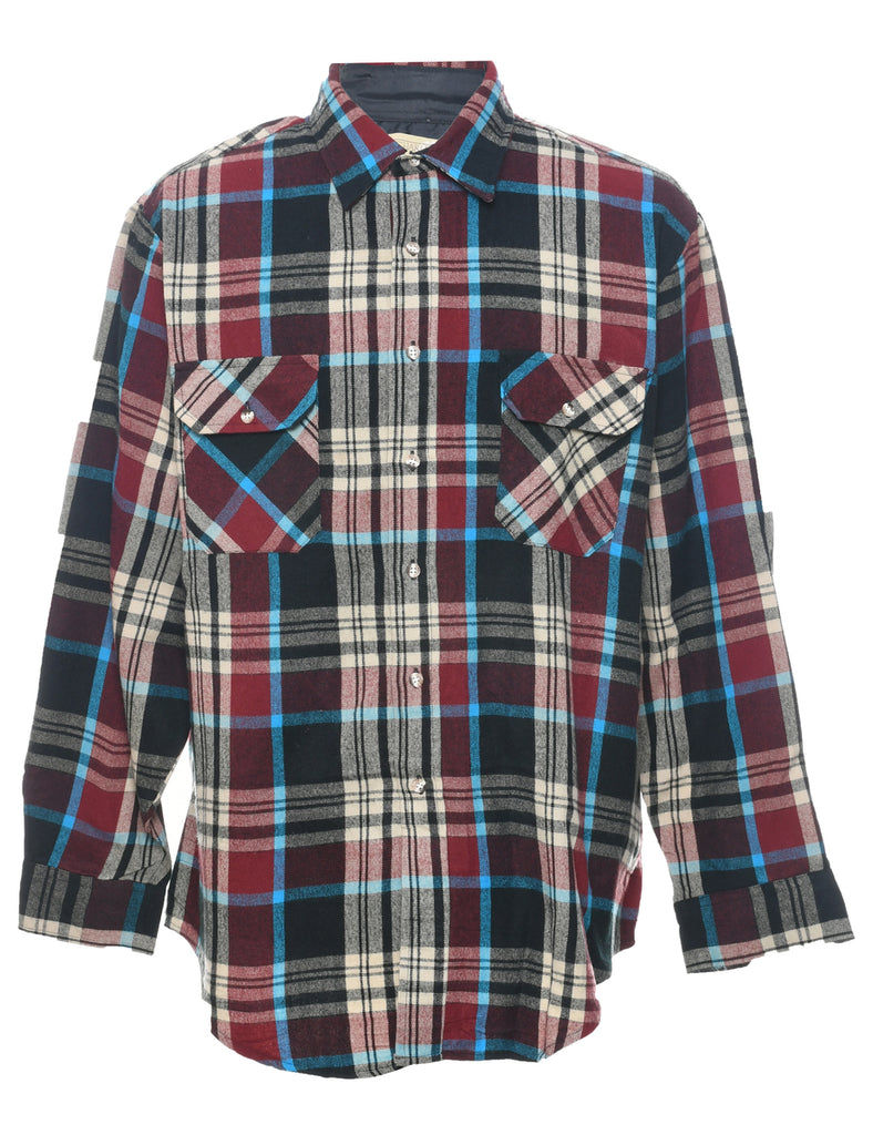 Long Sleeved Checked Shirt - XL