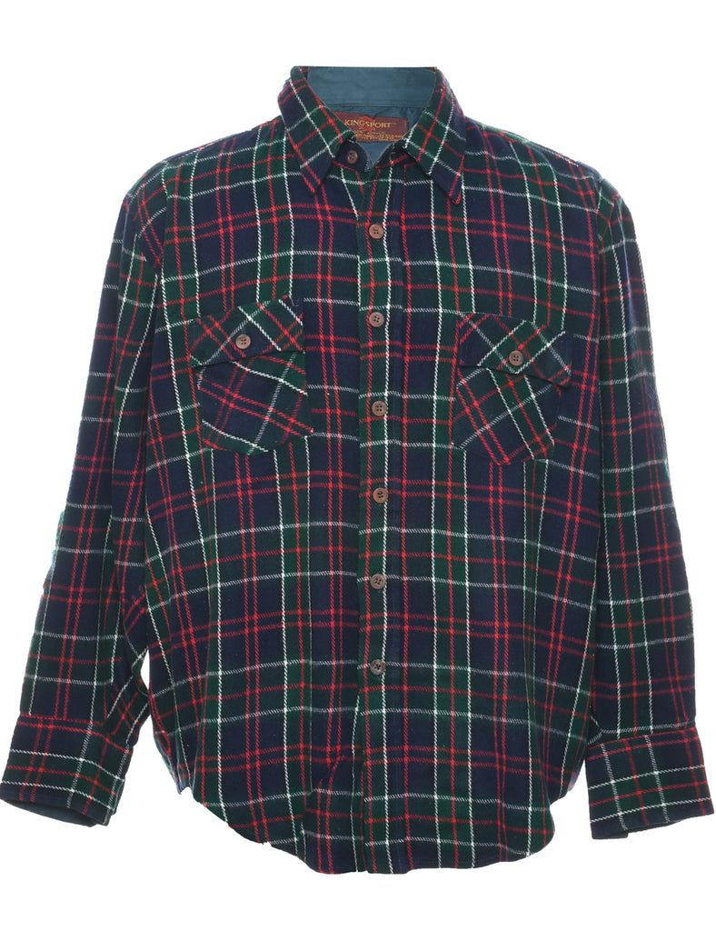 Long Sleeved Checked Shirt - L