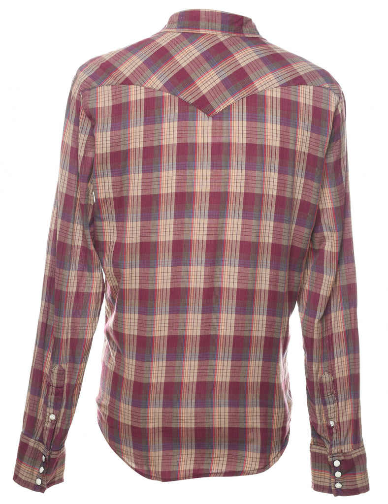 Long Sleeved Checked Shirt - S