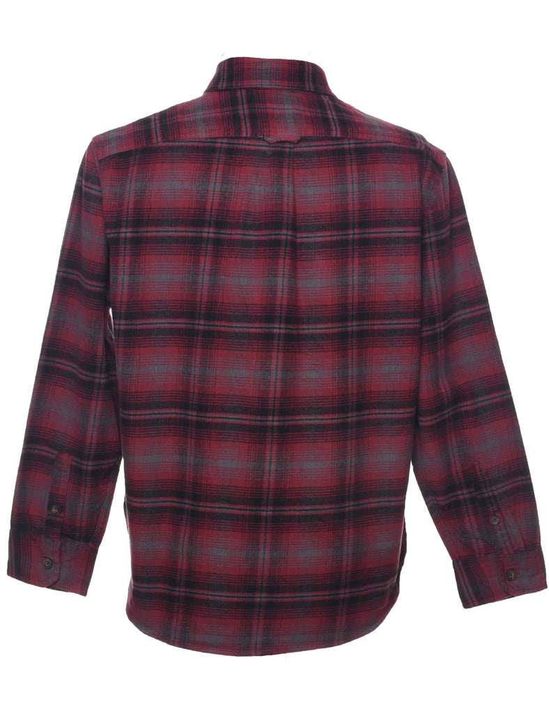 Long Sleeved Checked Shirt - L