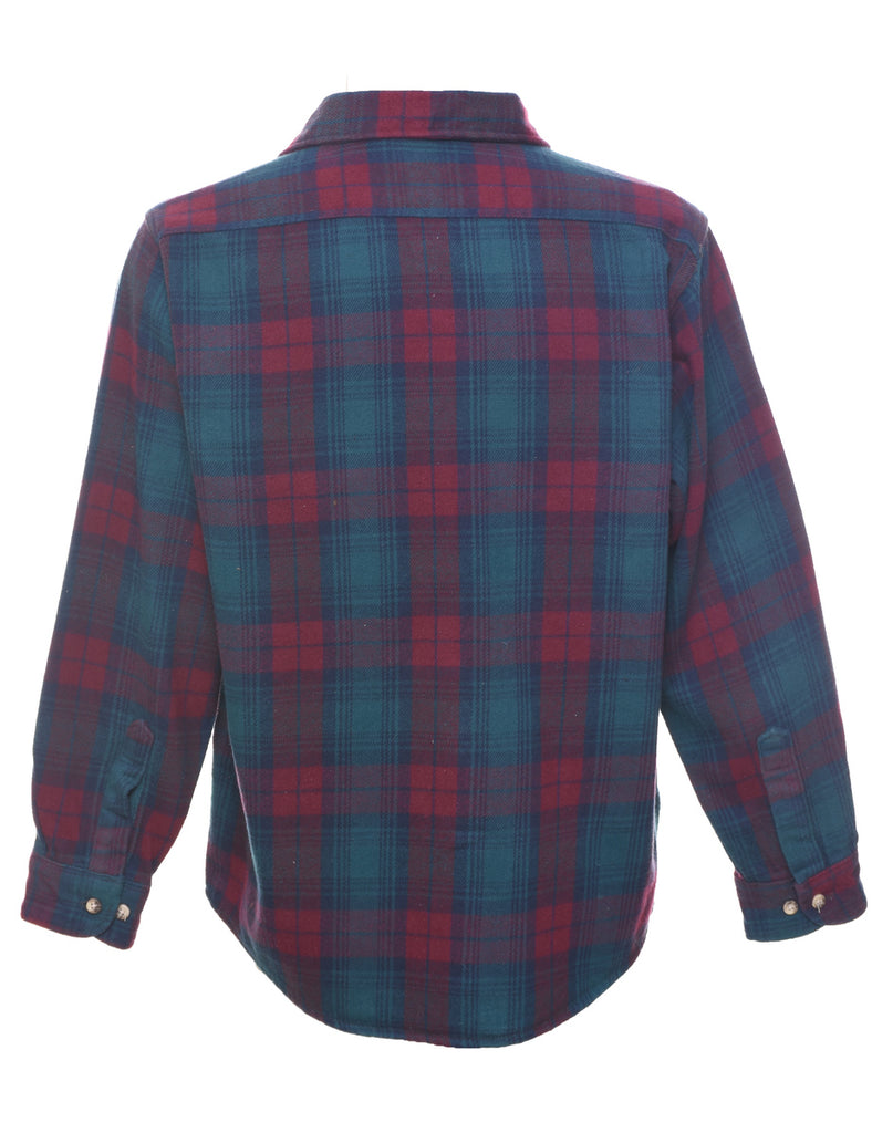 Long Sleeved Checked Shirt - L