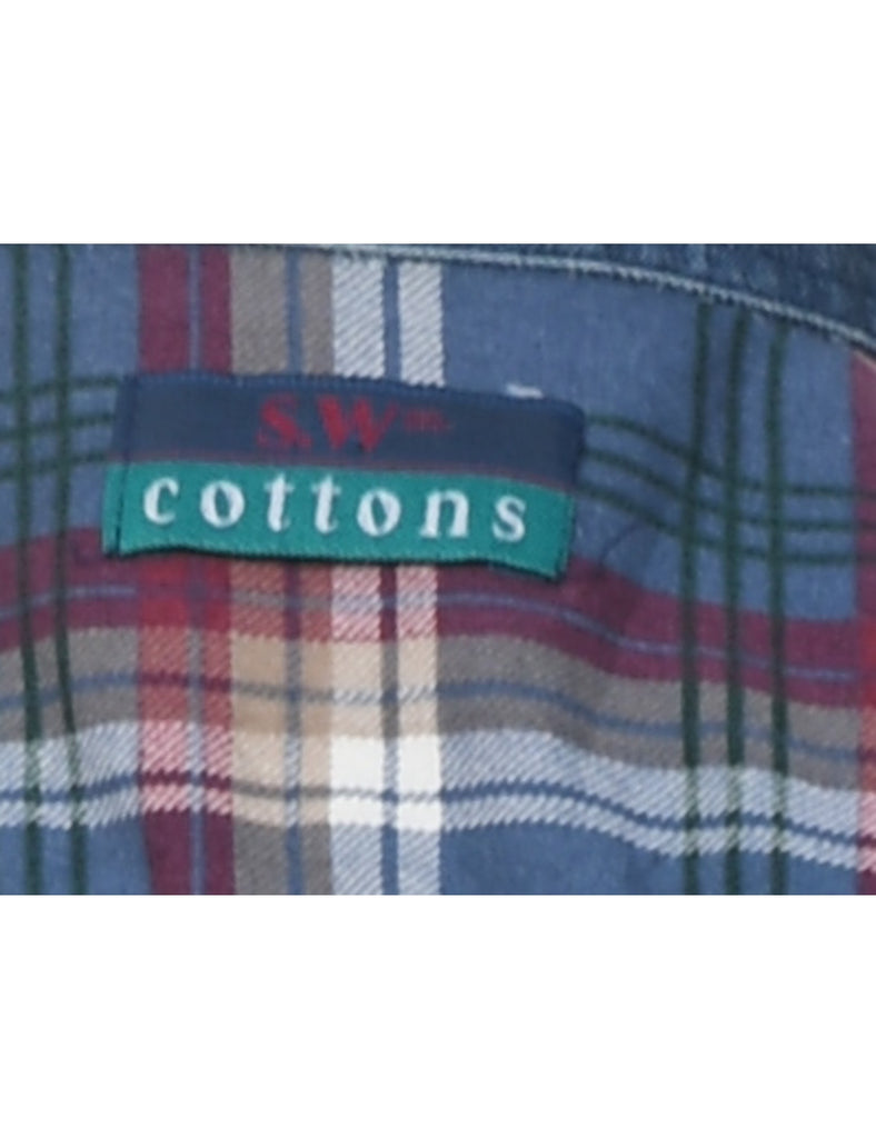 Long Sleeved Checked Shirt - L