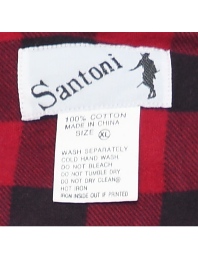 Long Sleeved Checked Shirt - XL