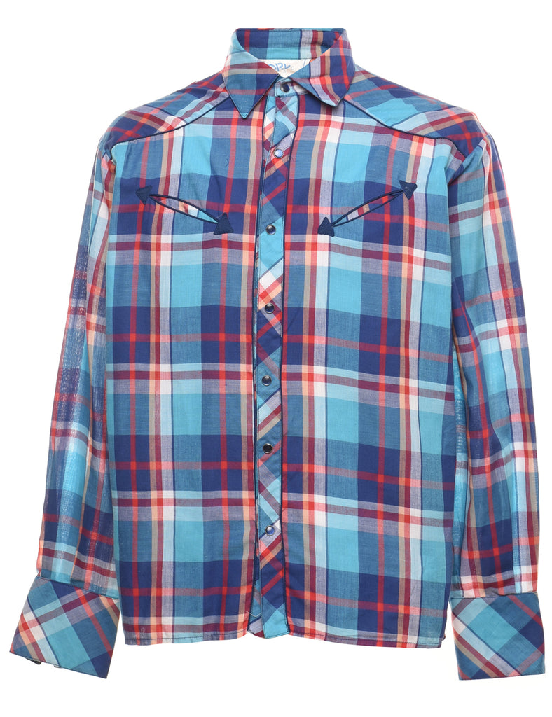 Long Sleeved Checked Western Multi-Colour Shirt - M