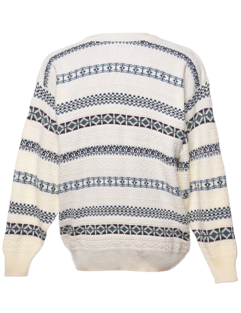 Long Sleeved Cream Jumper - M