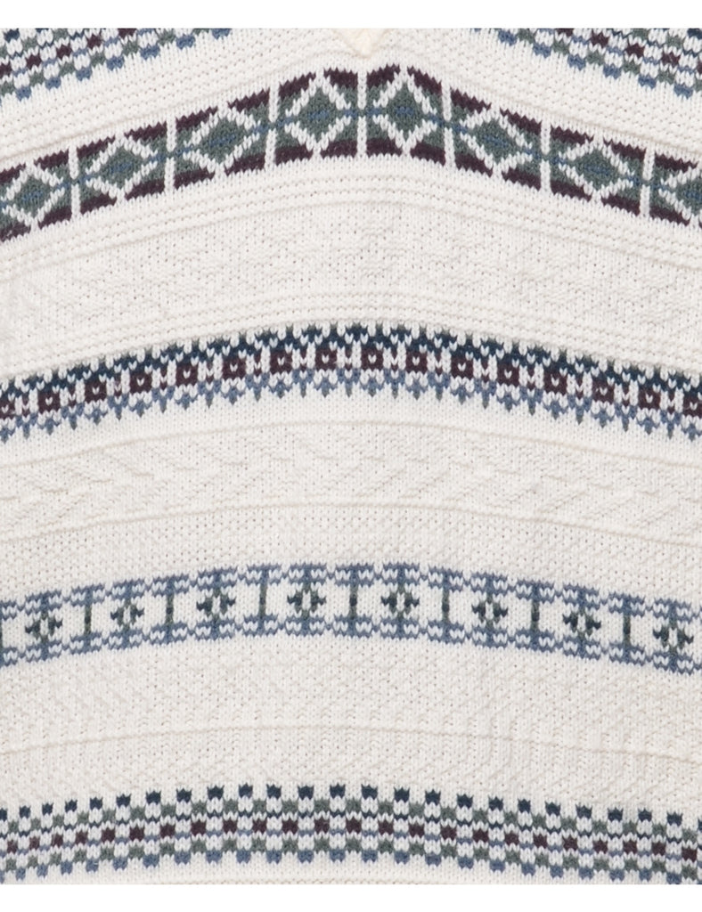 Long Sleeved Cream Jumper - M