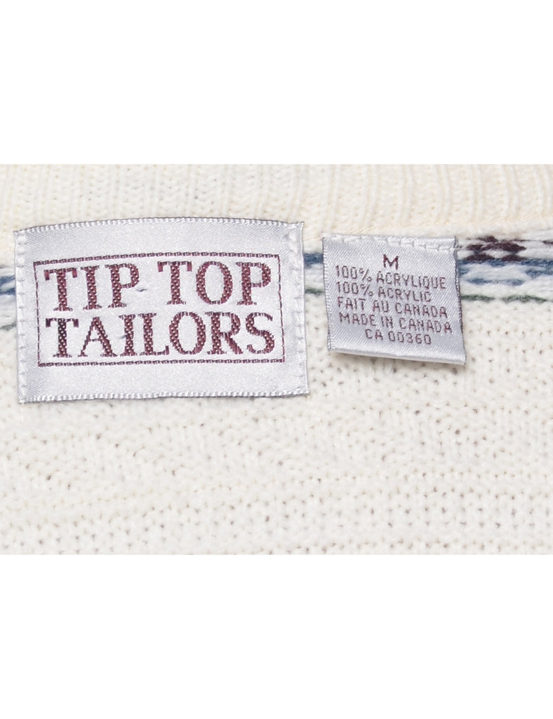 Long Sleeved Cream Jumper - M