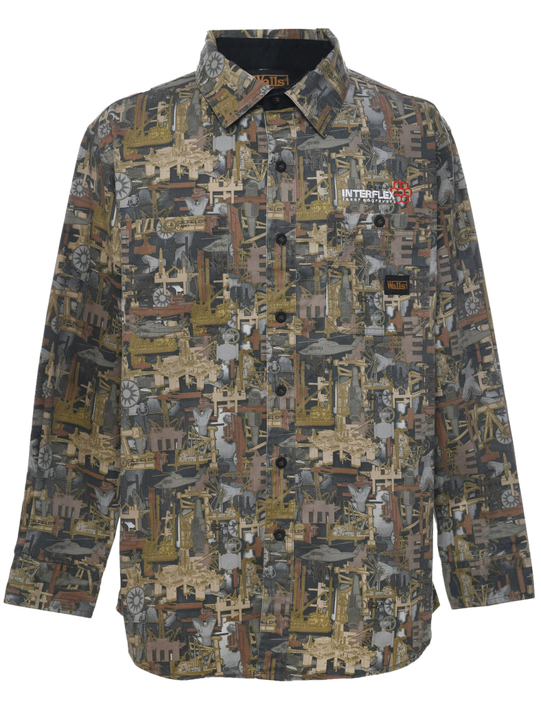 Long Sleeved Denim Shirt - L