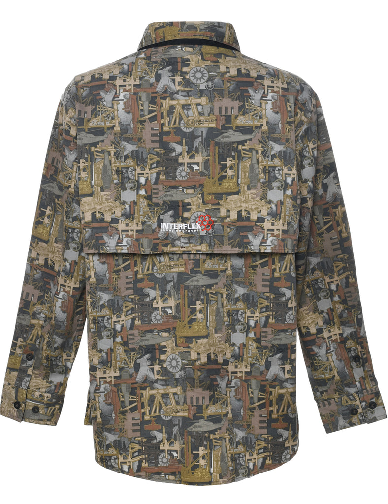 Long Sleeved Denim Shirt - L