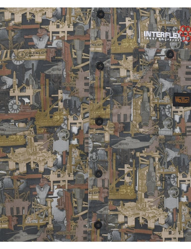 Long Sleeved Denim Shirt - L