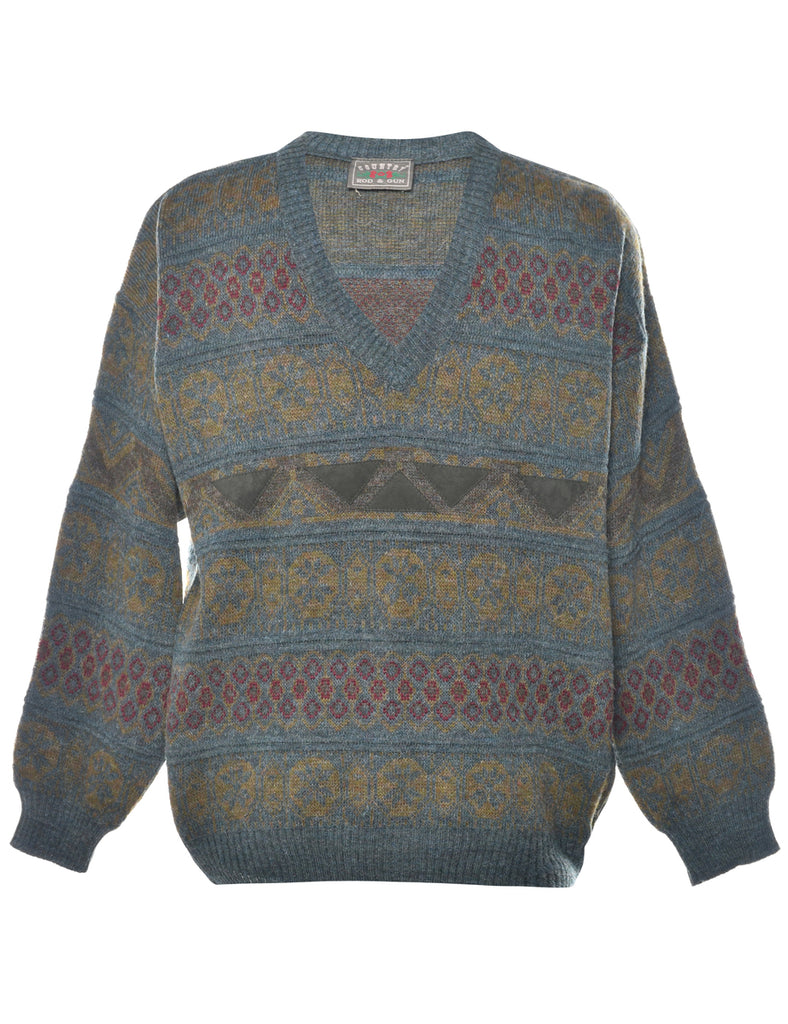 Long Sleeved Green Jumper - L