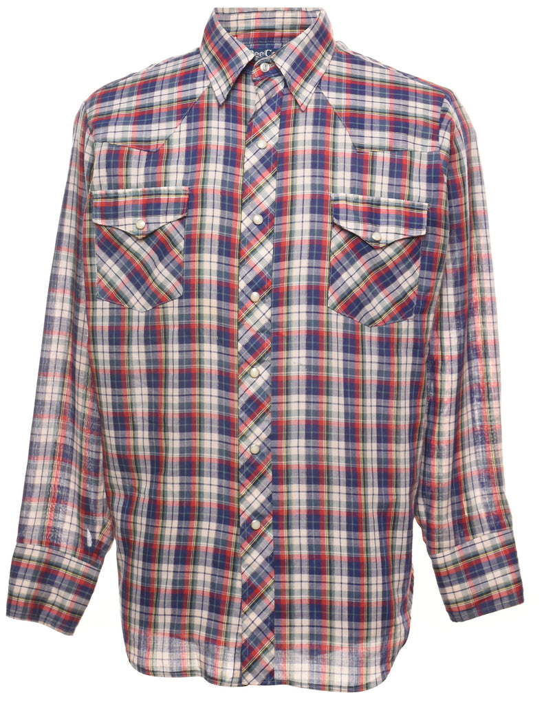 Long Sleeved Multi-Colour Checked Shirt - L