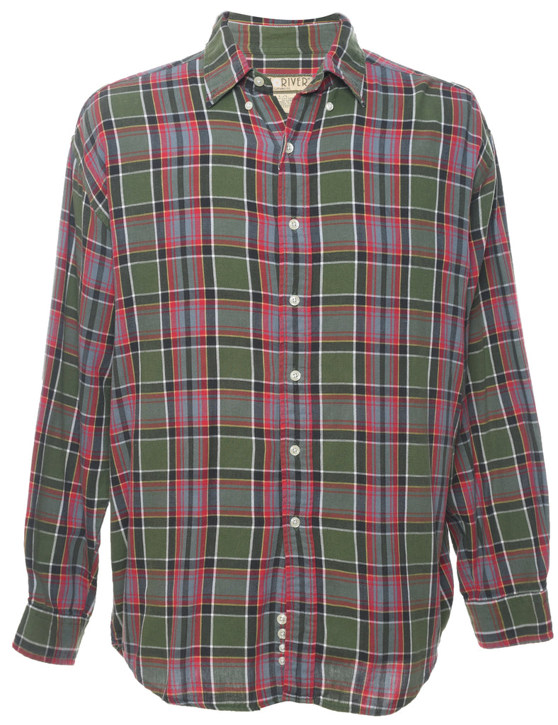 Long Sleeved Multi-Colour Checked Shirt - L