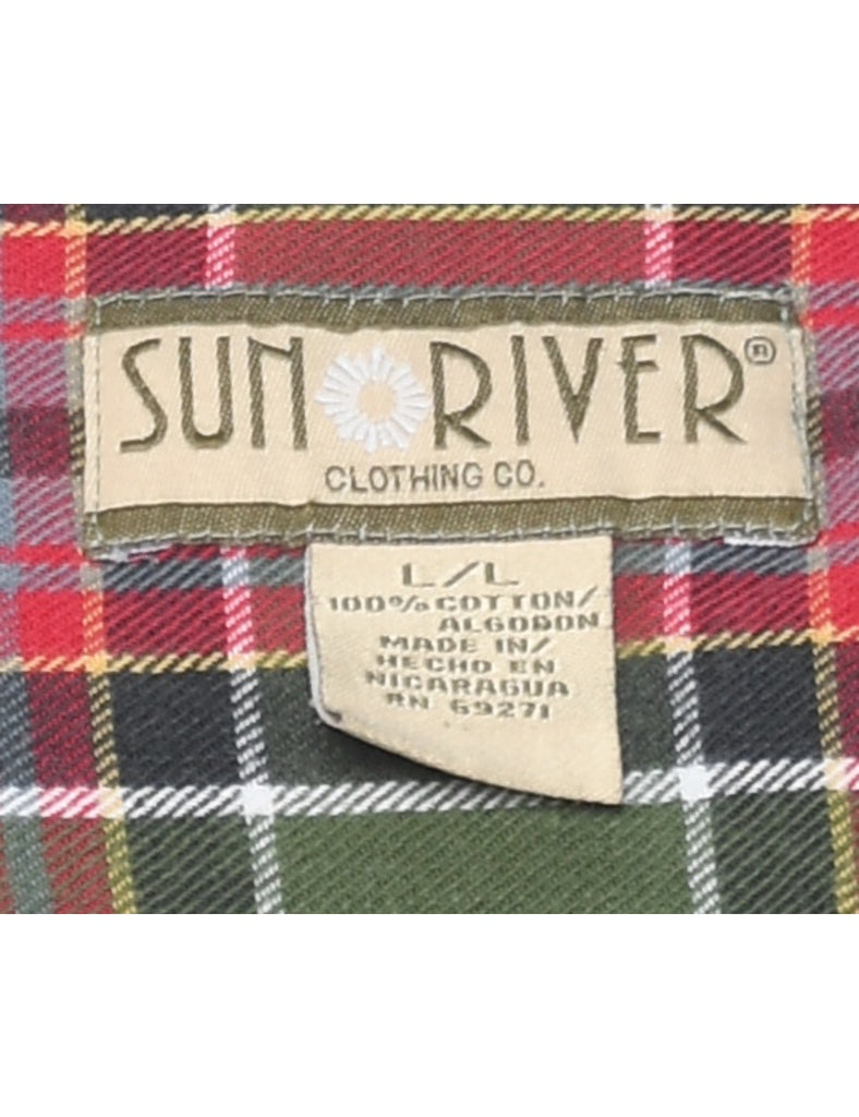 Long Sleeved Multi-Colour Checked Shirt - L