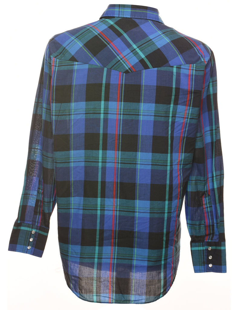 Long Sleeved Multi-Colour Checked Western Shirt - L