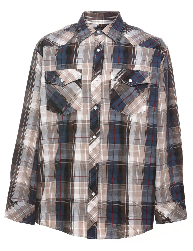 Long Sleeved Multi-Colour Classic Checked Shirt - L
