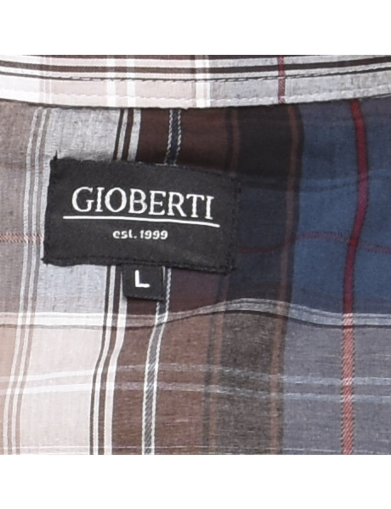 Long Sleeved Multi-Colour Classic Checked Shirt - L