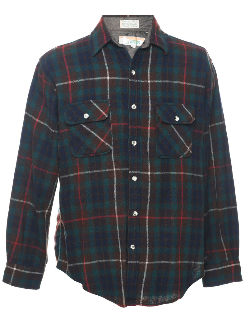 Long Sleeved Multi-Colour Flannel Checked Shirt - L