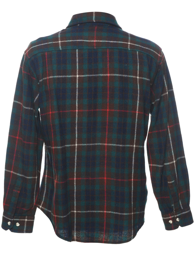 Long Sleeved Multi-Colour Flannel Checked Shirt - L
