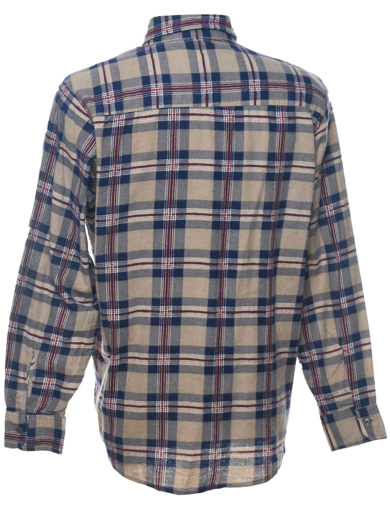 Long Sleeved Multi-Colour Flannel Checked Shirt - L