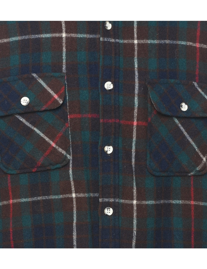 Long Sleeved Multi-Colour Flannel Checked Shirt - L