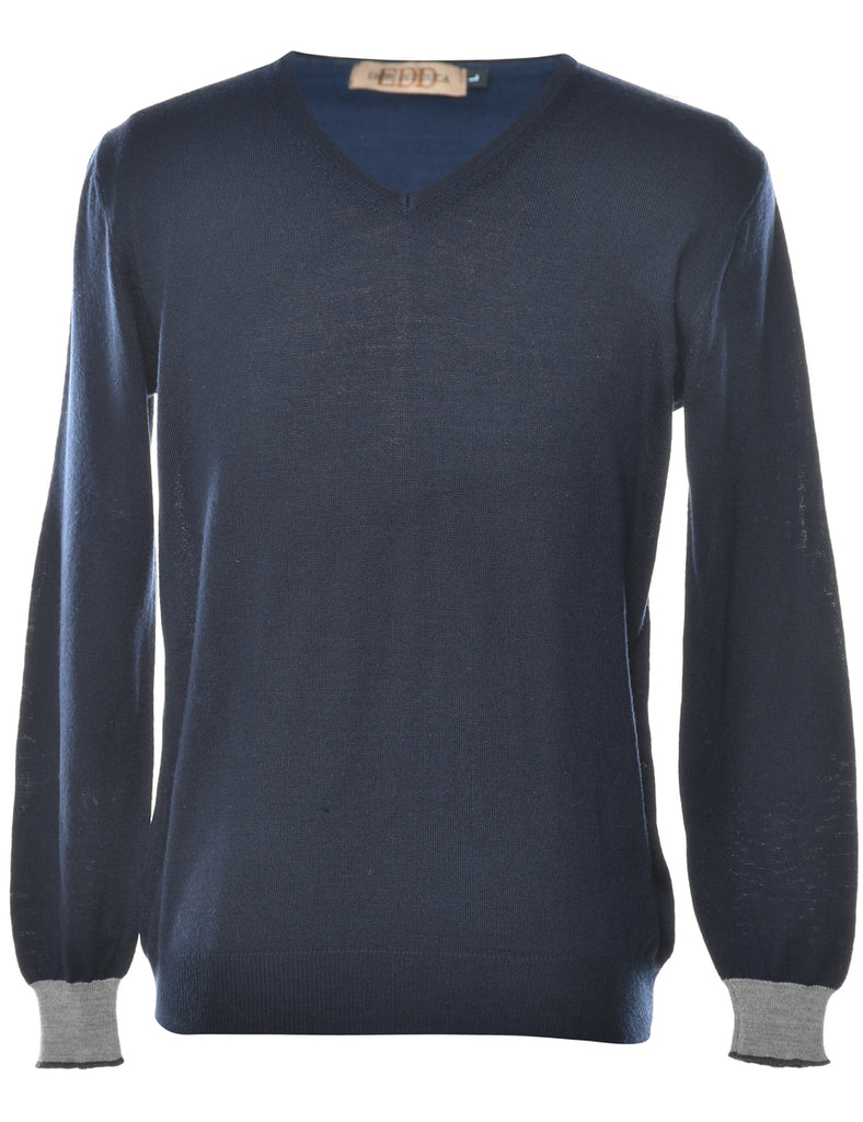 Long Sleeved Navy Jumper - L