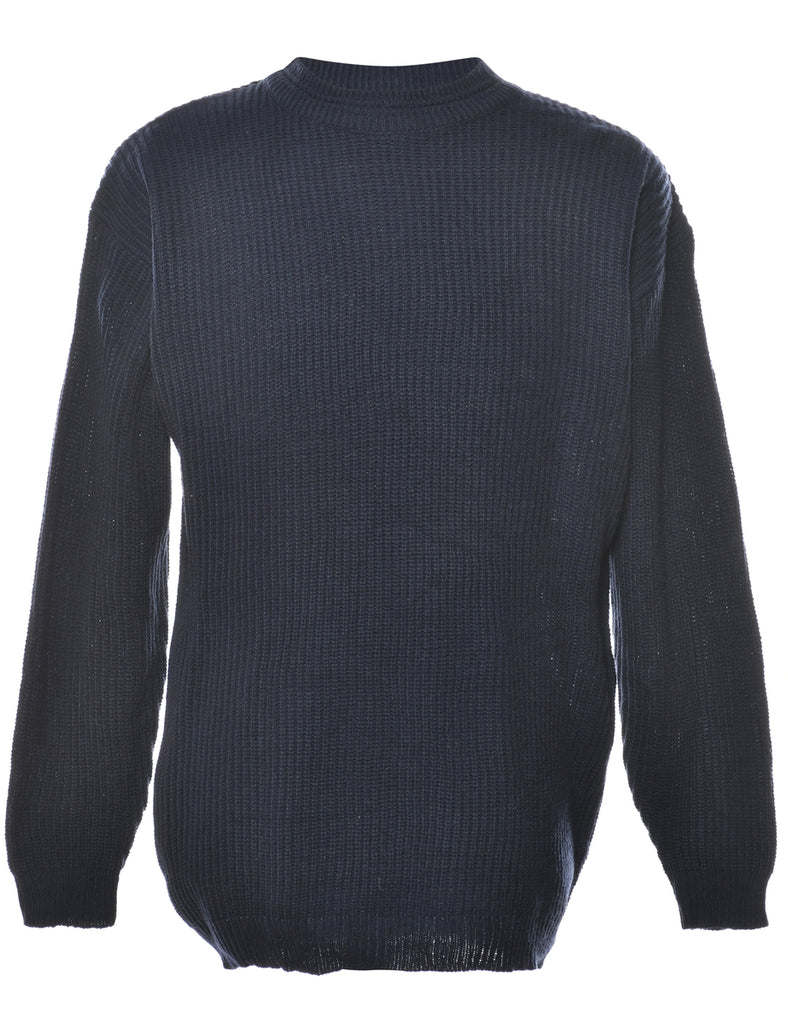 Long Sleeved Navy Jumper - L