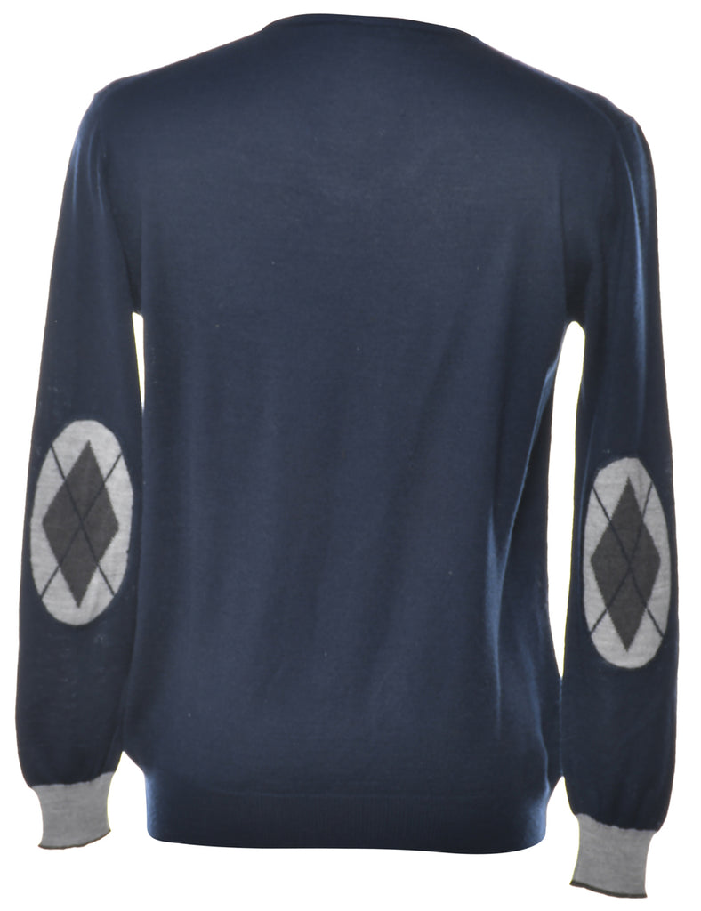 Long Sleeved Navy Jumper - L