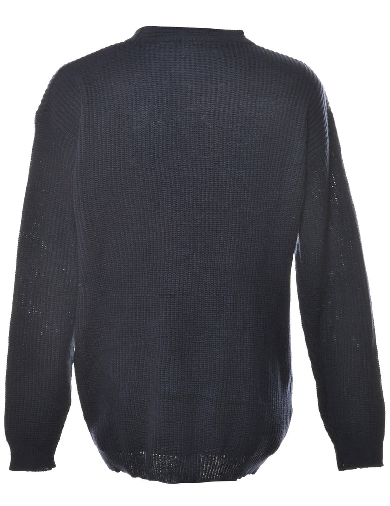 Long Sleeved Navy Jumper - L