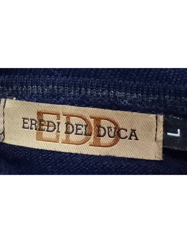 Long Sleeved Navy Jumper - L