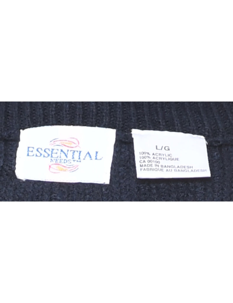 Long Sleeved Navy Jumper - L