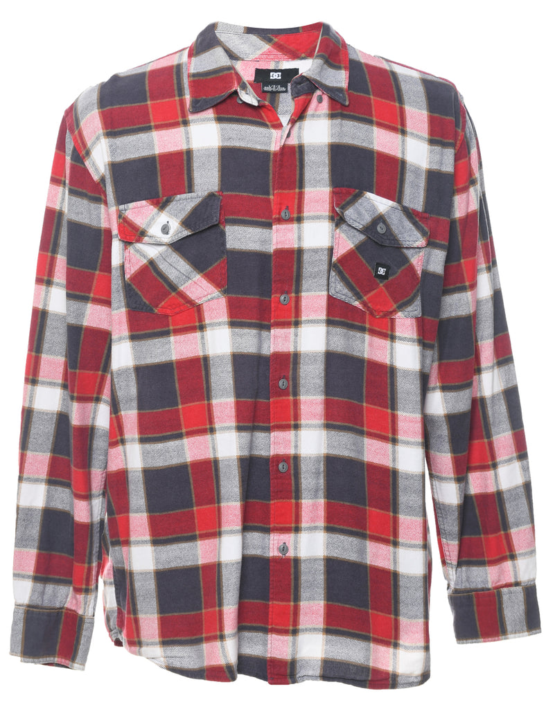 Long Sleeved Red & Grey D&G Checked Shirt - L