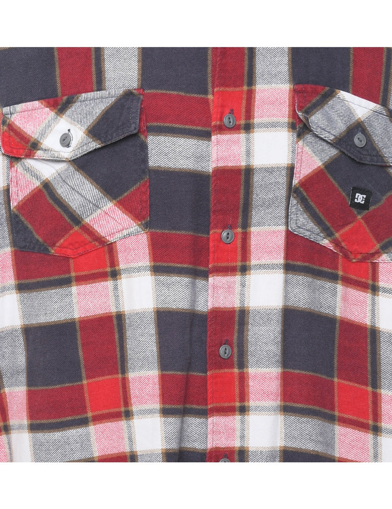 Long Sleeved Red & Grey D&G Checked Shirt - L