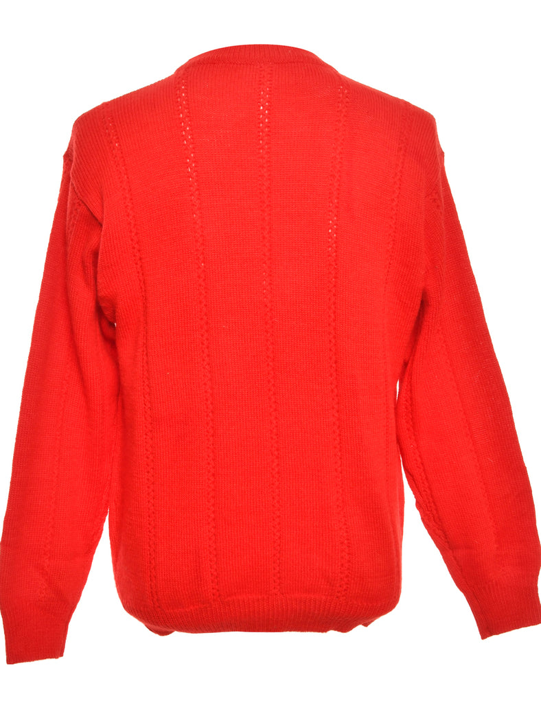 Long Sleeved Red Jumper - M