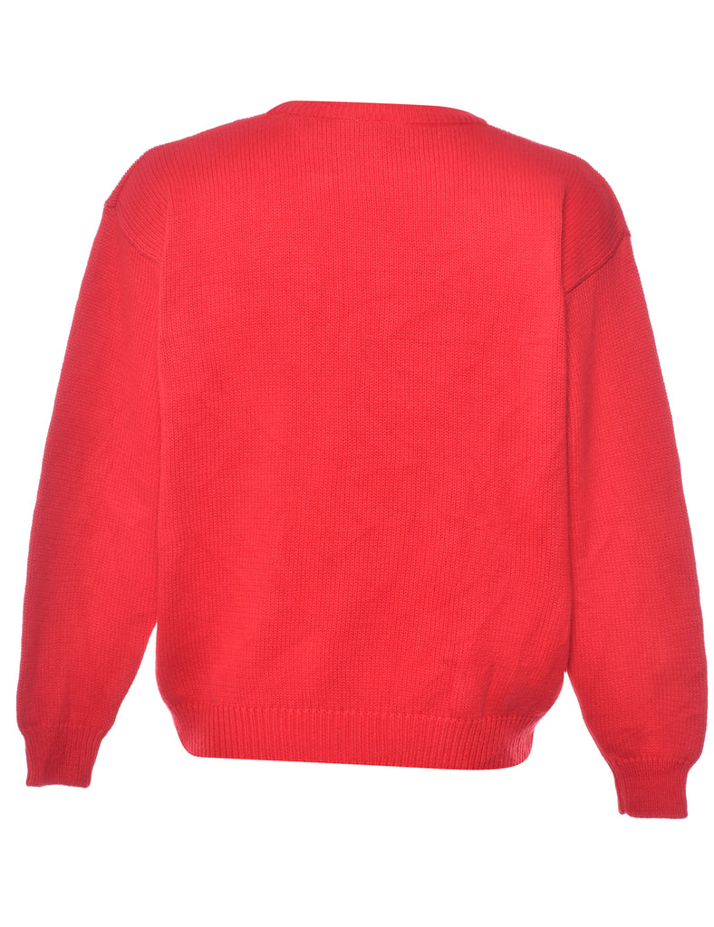 Long Sleeved Red Jumper - L