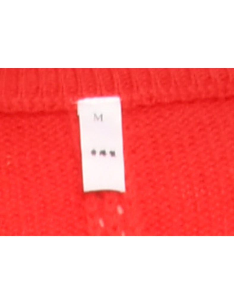 Long Sleeved Red Jumper - M