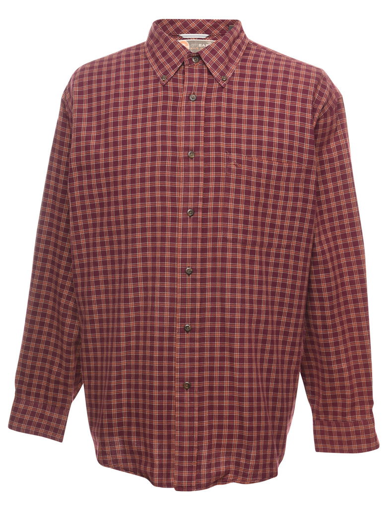 Maroon Checked Shirt - XL