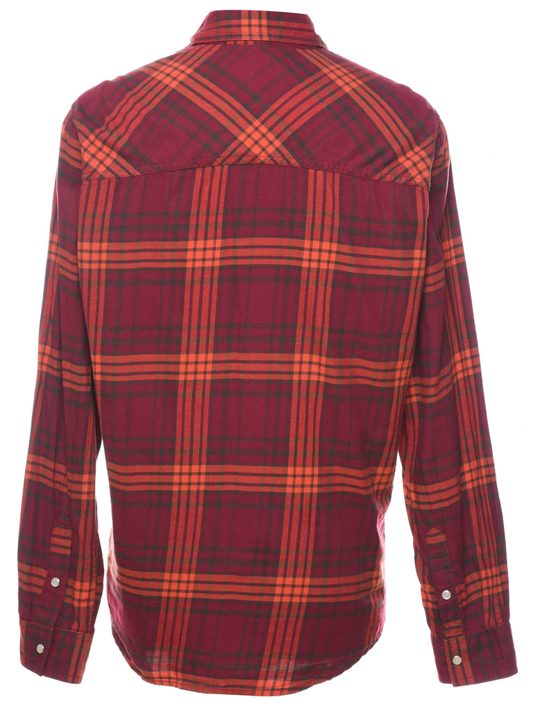 Maroon Checked Shirt - M