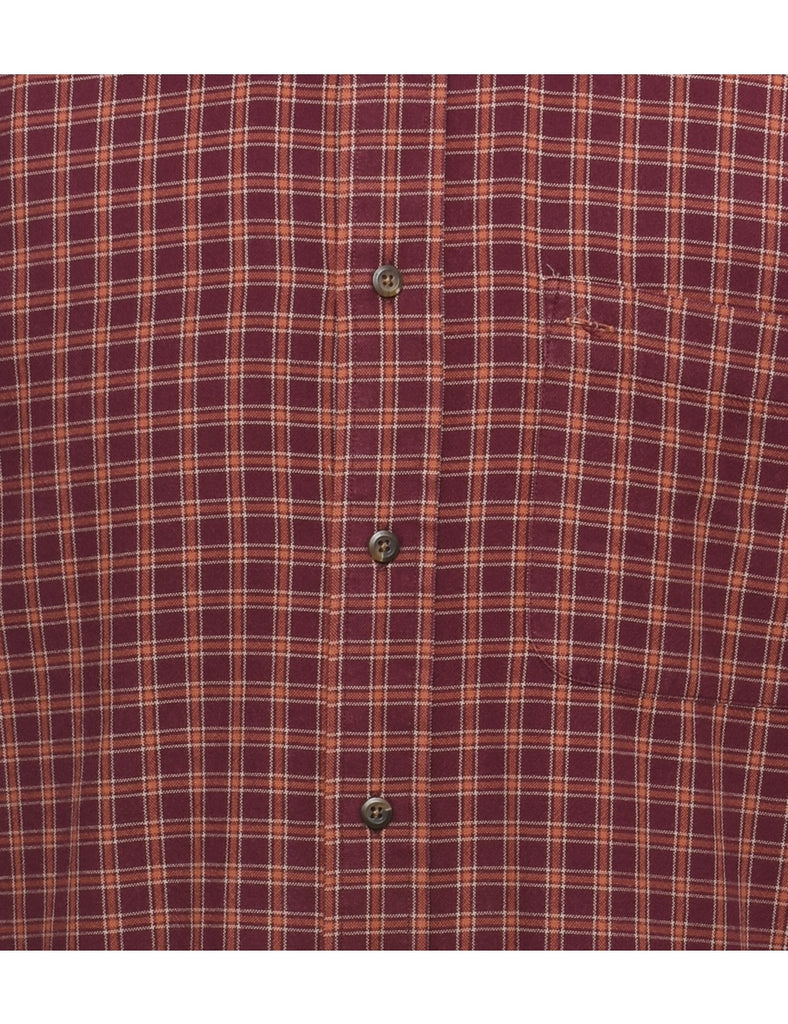 Maroon Checked Shirt - XL
