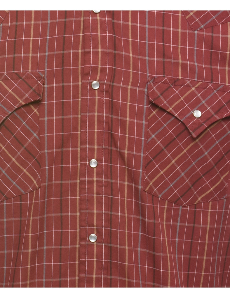 Maroon Classic Checked Shirt - M