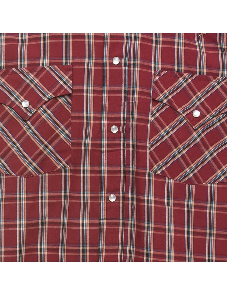 Maroon Classic Checked Shirt - M