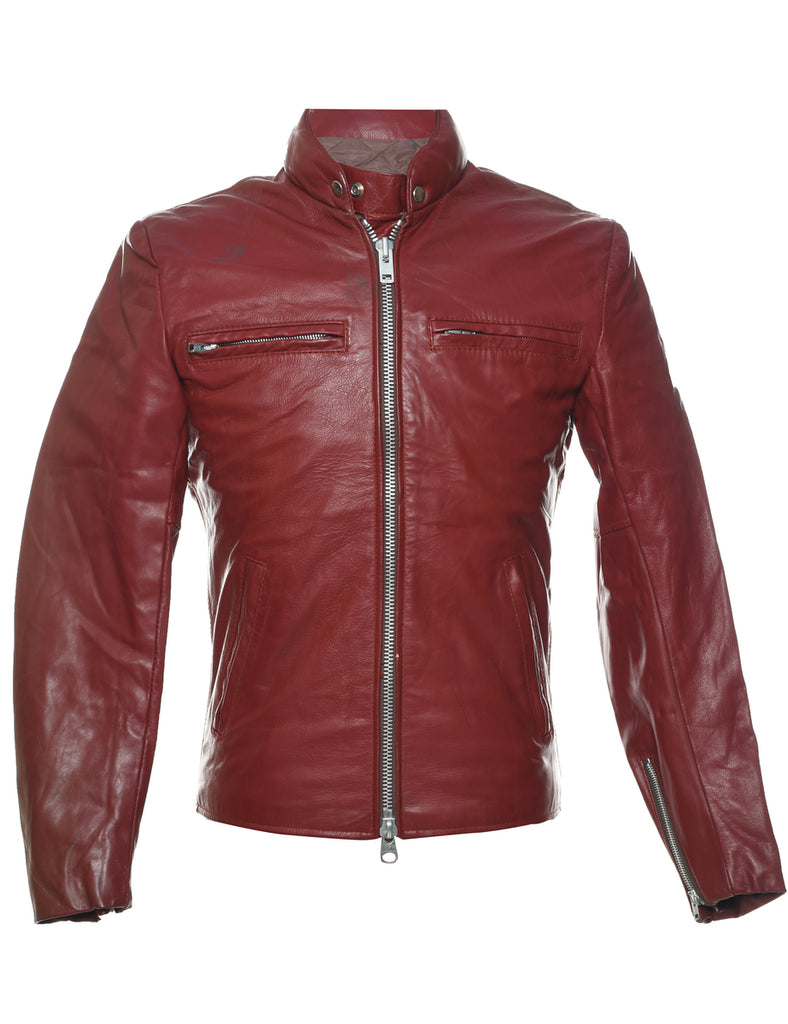 Maroon Leather Jacket - M